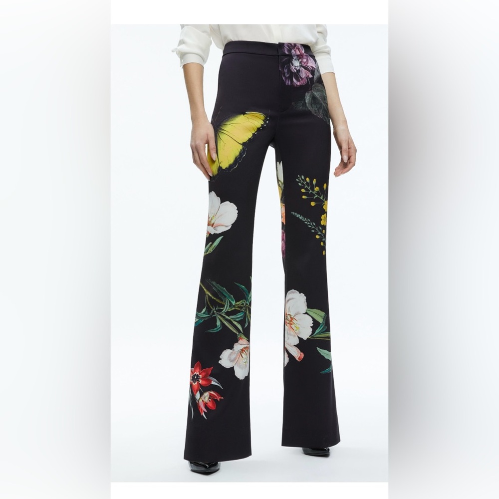 Alice + Olivia Black Floral pants NWT